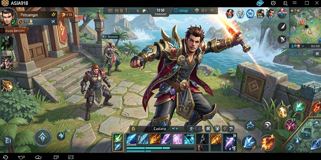 Tampilan gameplay menakjubkan dari ASIA918 yang menunjukkan pertarungan epik.