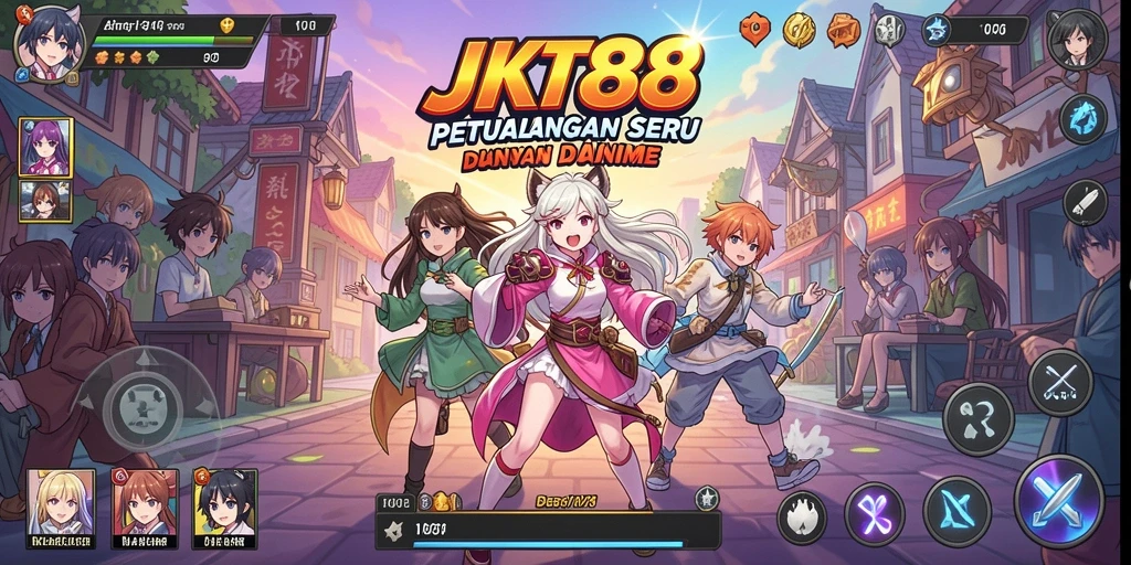 Tampilan gameplay menakjubkan dengan karakter anime favorit.
