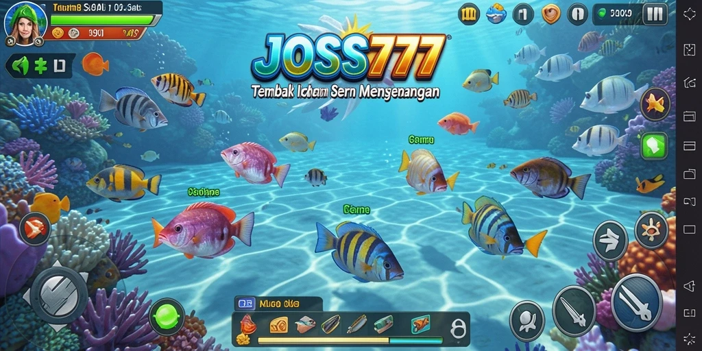 Tampilan gameplay JOSS777 yang menegangkan saat menembak ikan.