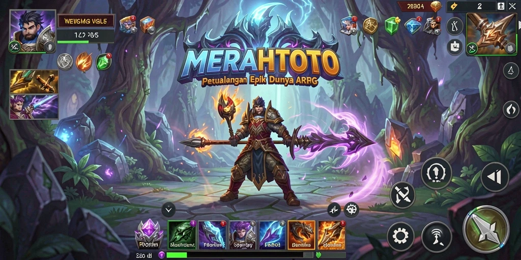 Tampilan seru gameplay MERAHTOTO dalam dunia ARPG yang menawan.