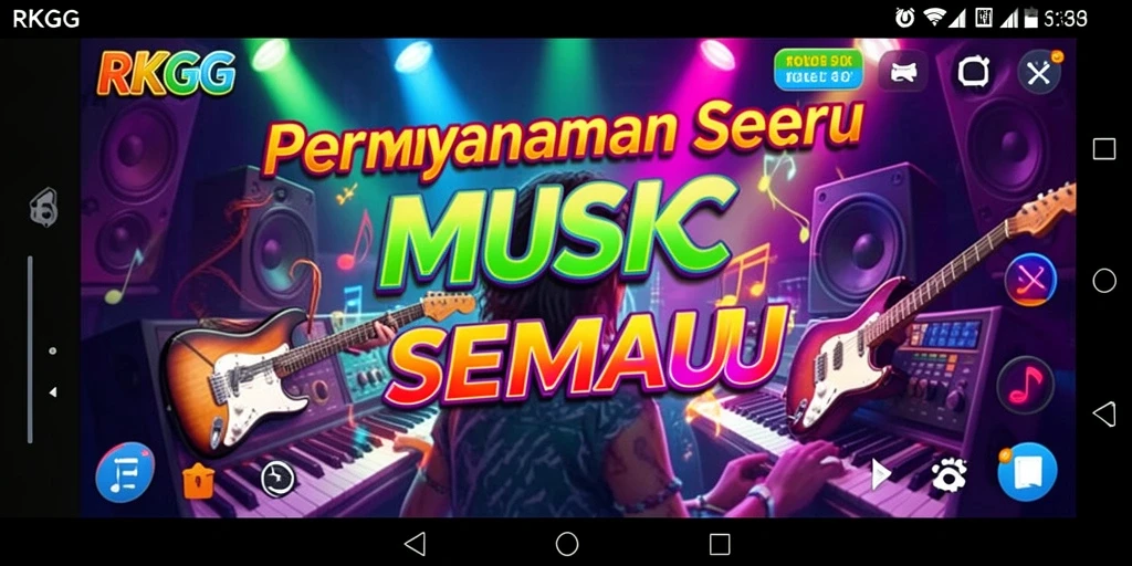 Tampilan gameplay RKGG menunjukkan aksi seru dalam bermain musik.
