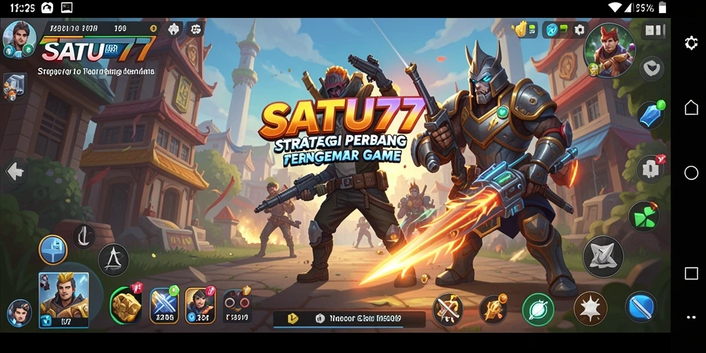 Screenshot menampilkan pertempuran strategis di SATU77 dengan unit-unit yang beragam.