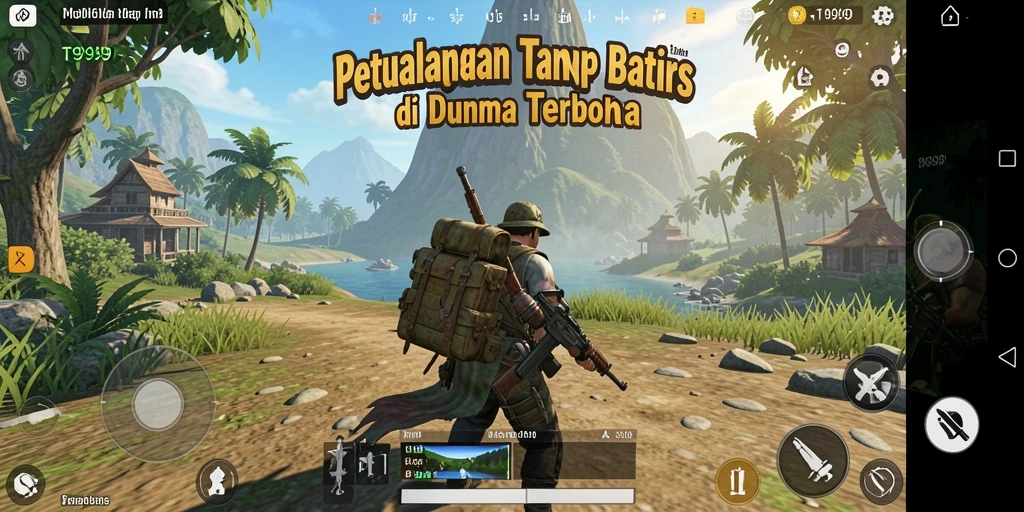 Screenshot menampilkan gameplay luar biasa T9999 dalam dunia yang terbuka.