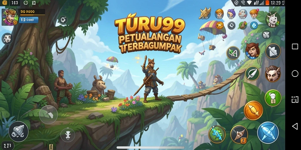 Screenshot gameplay TURU99 menampilkan dunia terbuka yang menakjubkan dan penuh petualangan.