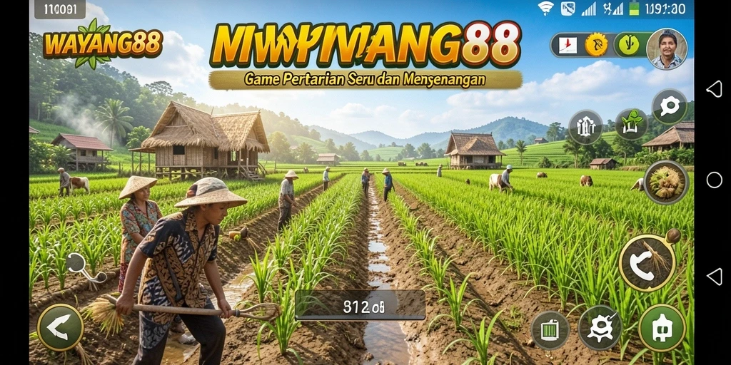 Screenshot utama menunjukkan gameplay bertani yang menyenangkan di WAYANG88.